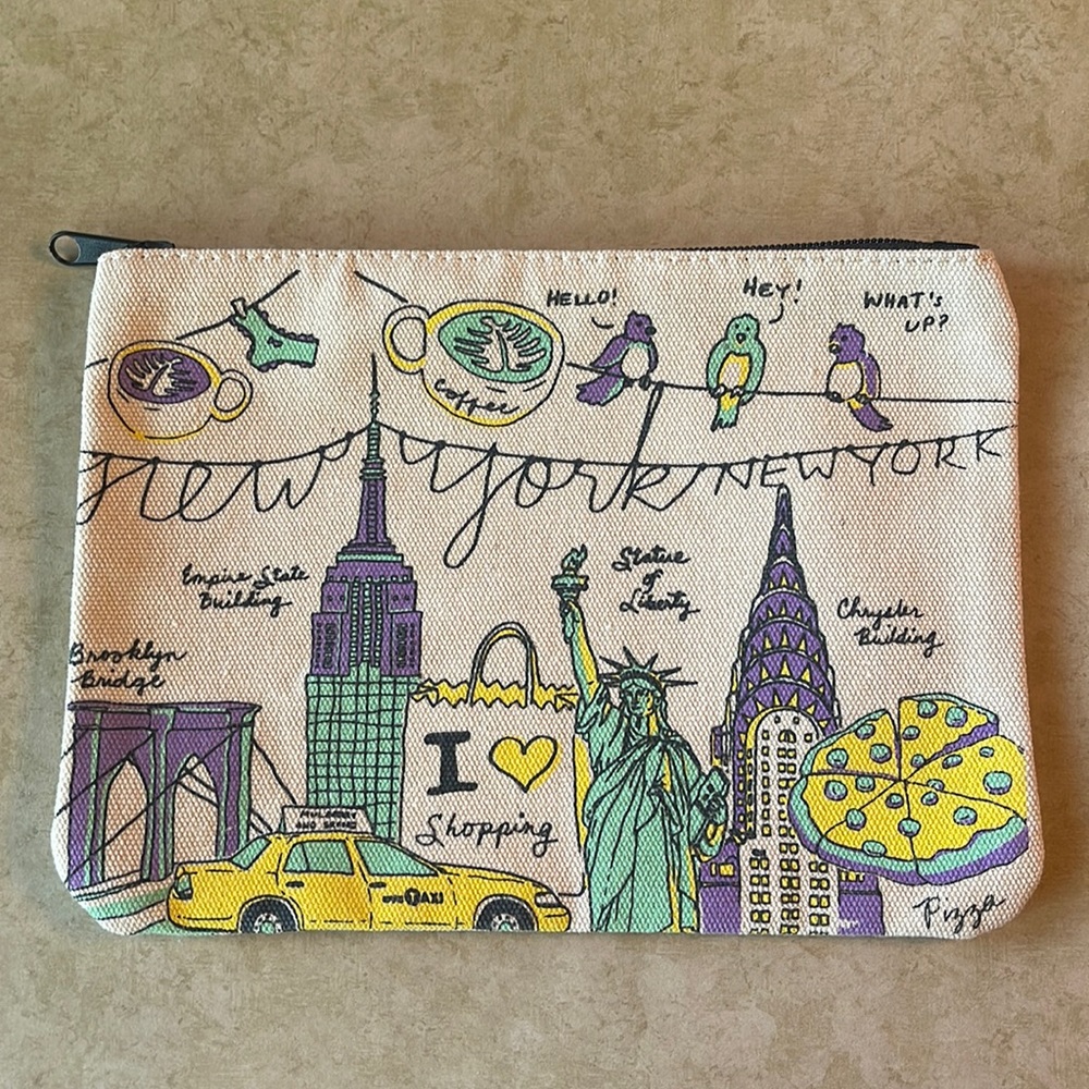 Mulberry and Grand New York Themed Zipper Pouch